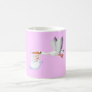 Storch mit neugeborenem Baby Kaffeetasse