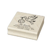 Storch mit Rücksendeadresse der Erde Gummistempel (Stempel)