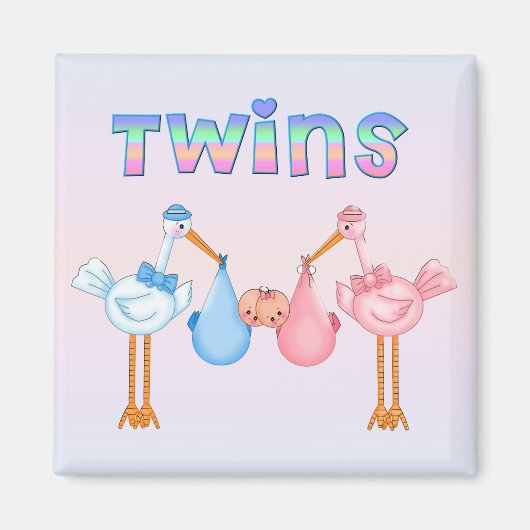 Storch mit Twins Magnet (Vorne)