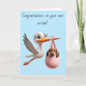 Storch Neue Ankunft Karte (Vorderseite)