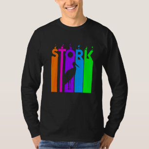 Storch Tier Regenbogen Blase Mit Silhouette T-Shirt