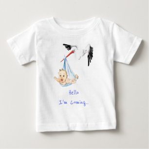 Storch Tragend Baby Funny Baby T - Shirt Custom Te