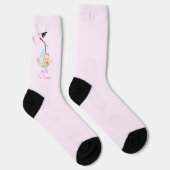 Storch Tragend Baby Funny Socks - Custom Text Socken (Rechts)