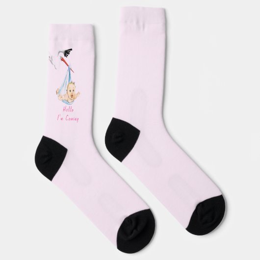 Storch Tragend Baby Funny Socks - Custom Text Socken (Rechts)