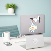 Storch Tragend Baby Funny Sticker - Benutzerdefini (Laptop auf Schreibtisch)