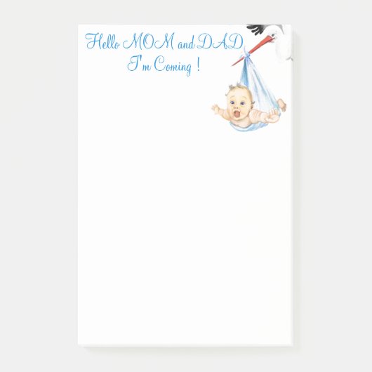 Storch Tragend Baby Funny Sticknotes Custom Text Post-it Klebezettel (Vorderseite)