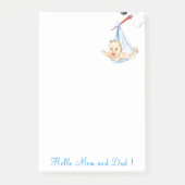 Storch Tragend Baby Post-it® Notes Post-it Klebezettel (Vorderseite)