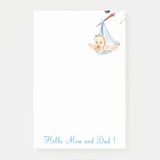 Storch Tragend Baby Post-it® Notes Post-it Klebezettel (Vorderseite)