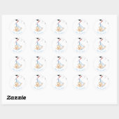 Storch Tragend Baby Sticker - Zistom Text (Blatt)