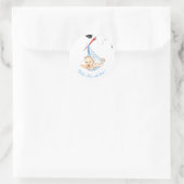 Storch Tragend Baby Sticker - Zistom Text (Tasche)