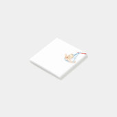 Storch trägt eine Babypost-it®-Notiz Post-it Klebezettel (angewinkelt)