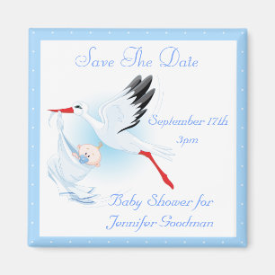 Storch-u. Baby-Jungen-Blau-Save the Date Magnet