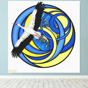 Storch. Ukrainische abstrakte Kunst Leinwanddruck