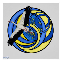 Storch. Ukrainische abstrakte Kunst Poster