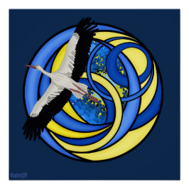 Storch. Ukrainische abstrakte Kunst Poster