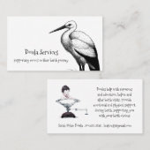 Storch und Baby auf der Waage Doula oder Hebamme Visitenkarte (Vorne/Hinten)