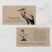 Storch und Baby auf der Waage Doula oder Hebamme Visitenkarte (Vorne/Hinten)