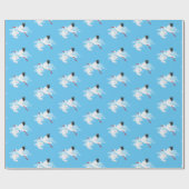 Storch und Baby Boy in Wolken Geschenkpapier (Flach)