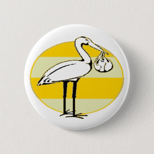 Storch-und Baby-Bündel Button (Vorderseite)
