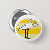 Storch-und Baby-Bündel Button (Vorne & Hinten)