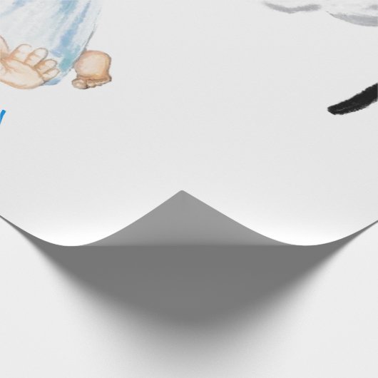 Storch und Baby Funny Baby Duschpapier Geschenkpapier (Ecke)