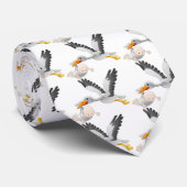 Storch und Baby Krawatte (Gerollt)
