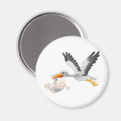 Storch und Baby Magnet (Vorderseite/Rückseite)