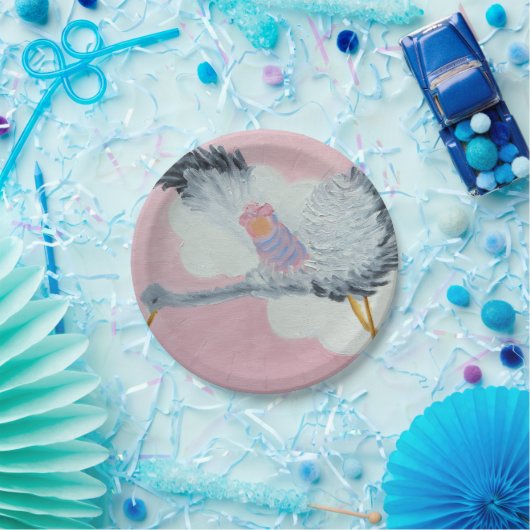 Storch-und Baby-Pappteller Pappteller (Party)