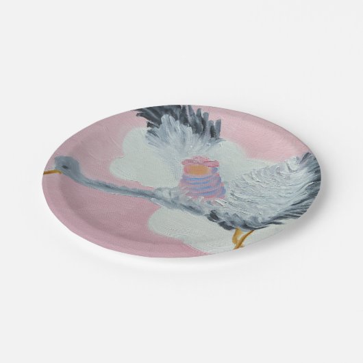 Storch-und Baby-Pappteller Pappteller (Schrägansicht)