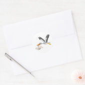 Storch und Baby Runder Aufkleber (Umschlag)