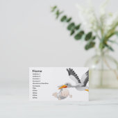 Storch- und Baby-Visitenkarte Visitenkarte (Stehend Vorderseite)