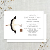 Storch und Paket Baby Dusche per Post Einladung