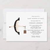 Storch und Paket Baby Dusche per Post Einladung (Vorderseite)