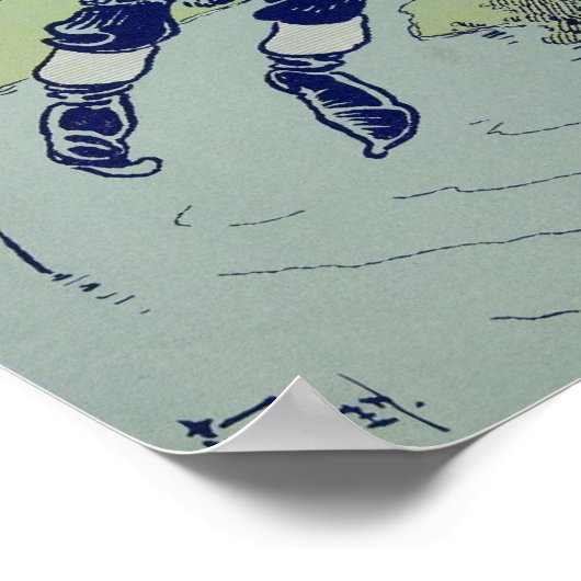 Storch und Vogelscheuche Poster (Ecke)