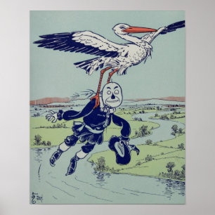 Storch und Vogelscheuche Poster
