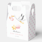 Storch | Watercolor Baby Boy Dusche Geschenkschachtel (Geöffnet)