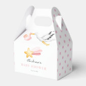 Storch | Watercolor Baby Boy Dusche Geschenkschachtel (Vorderseite)