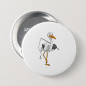 Storch wie Fisher mit Angelrute Button (Vorne & Hinten)