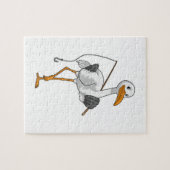 Storch wie Fisher mit Angelrute Puzzle (Horizontal)