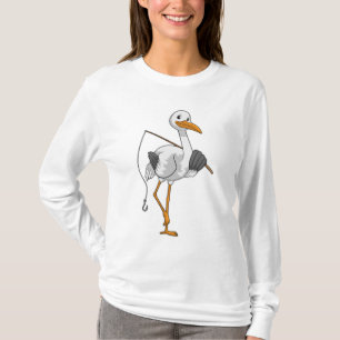 Storch wie Fisher mit Angelrute T-Shirt