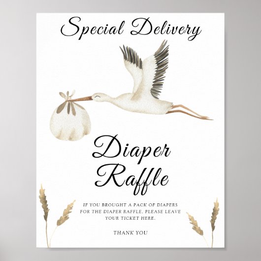 Storch - Windel-Raffle-Poster Poster (Vorne)