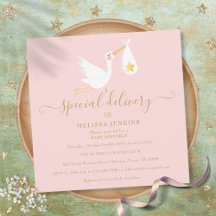 Storch zur besonderen Lieferung Rosa Baby Sprinkle