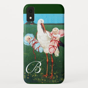 STORCH ZWILLINGS-BABYSHOWER-MONOGRAMM Case-Mate iPhone HÜLLE
