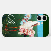 STORCH ZWILLINGS-BABYSHOWER-MONOGRAMM Case-Mate iPhone HÜLLE (Rückseite (Horizontal))