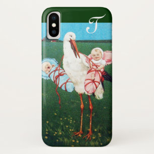 STORCH ZWILLINGS-BABYSHOWER-MONOGRAMM Case-Mate iPhone HÜLLE