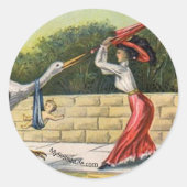 "Storchattacken" Rundaufkleber (kinderfrei) Runder Aufkleber (Vorderseite)