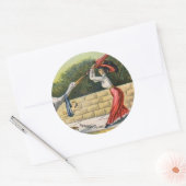 "Storchattacken" Rundaufkleber (kinderfrei) Runder Aufkleber (Umschlag)