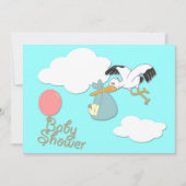 Storchbabylieferung, Babypartyeinladung Einladung (Vorderseite)