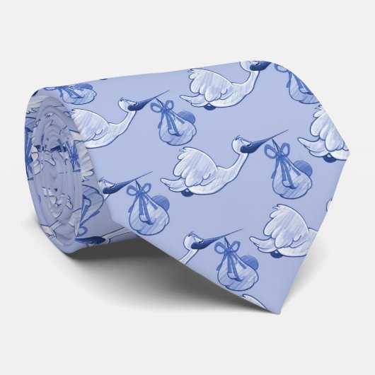 Störche hellblau krawatte (Gerollt)