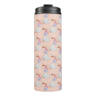 Storchen mit Baby Thermosbecher
